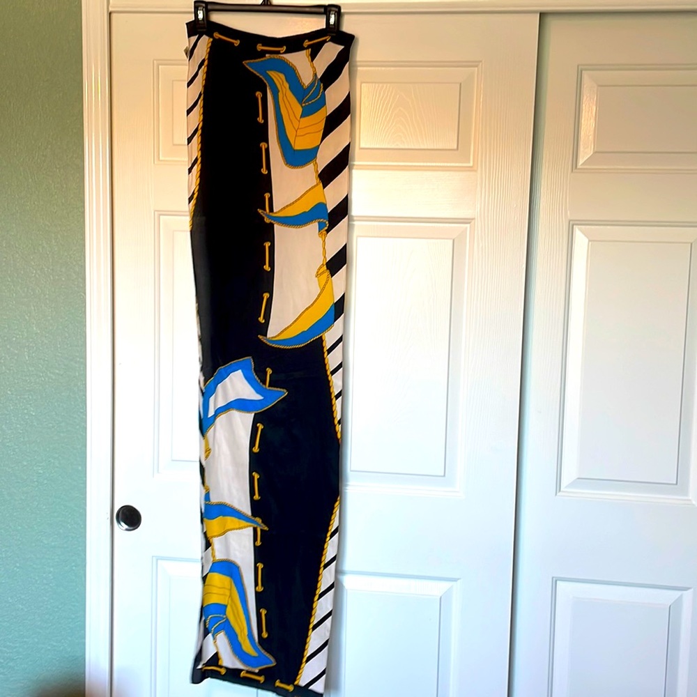 Albert Nipon 100% Nautical Silk Scarf - image 2